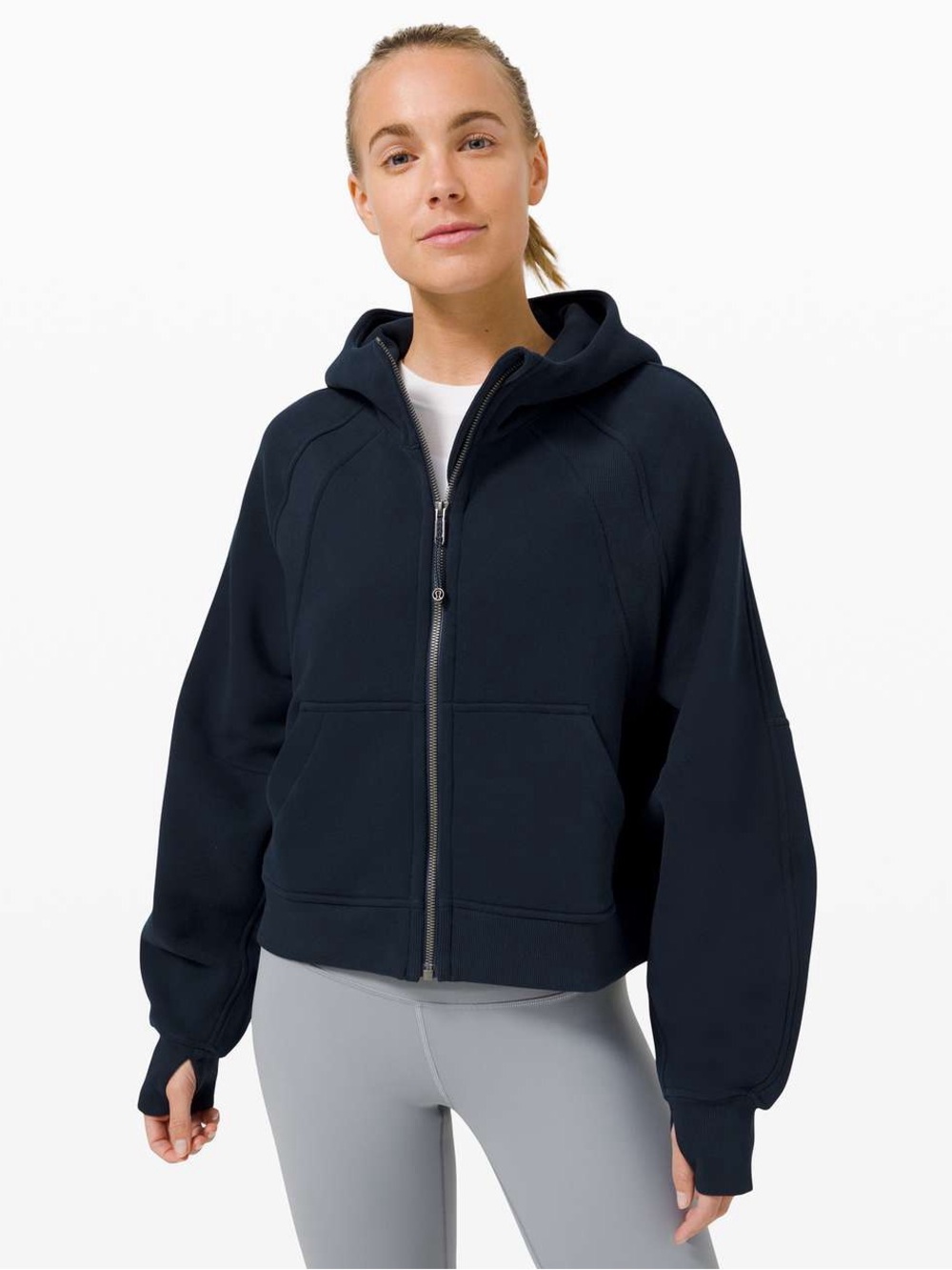 lululemon athletica Scuba oversized full zip true Navy Hooded Zip Sweatshirt